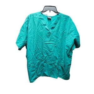Cherokee Workwear Scrub Top 2XL‎ Green Short Sleeve Medical Uniform